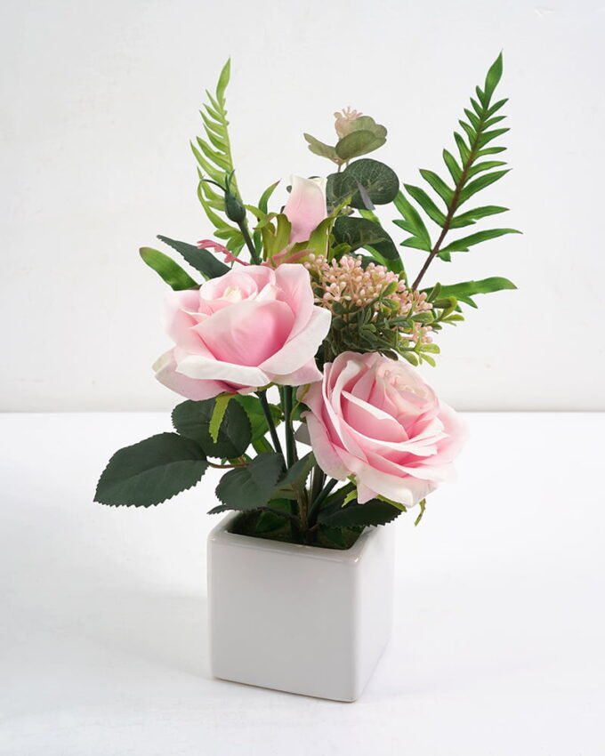 Artificial Flower 24*25*29CM Rose&fern in ceramic pot GS-06921042 Potted Flowers&Plants 3,000+ sqm showroom with thousands of artificial flowers, plants & trees ready for global sourcing.