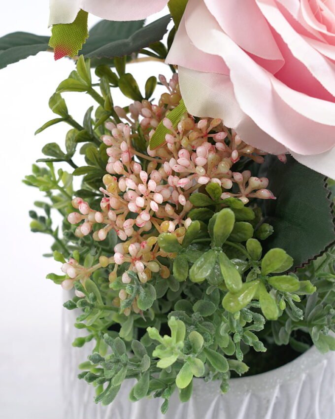 Artificial Flower 20*20*30CM Rose in cement pot GS-06921050 Potted Flowers&Plants 3,000+ sqm showroom with thousands of artificial flowers, plants & trees ready for global sourcing.