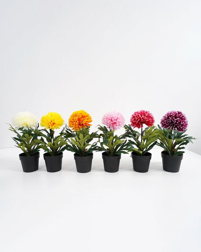 Artificial Flower 18*15*28CM chrysanthemum in pp pot GS-05521008-P2 Potted Flowers&Plants 3,000+ sqm showroom with thousands of artificial flowers, plants & trees ready for global sourcing.