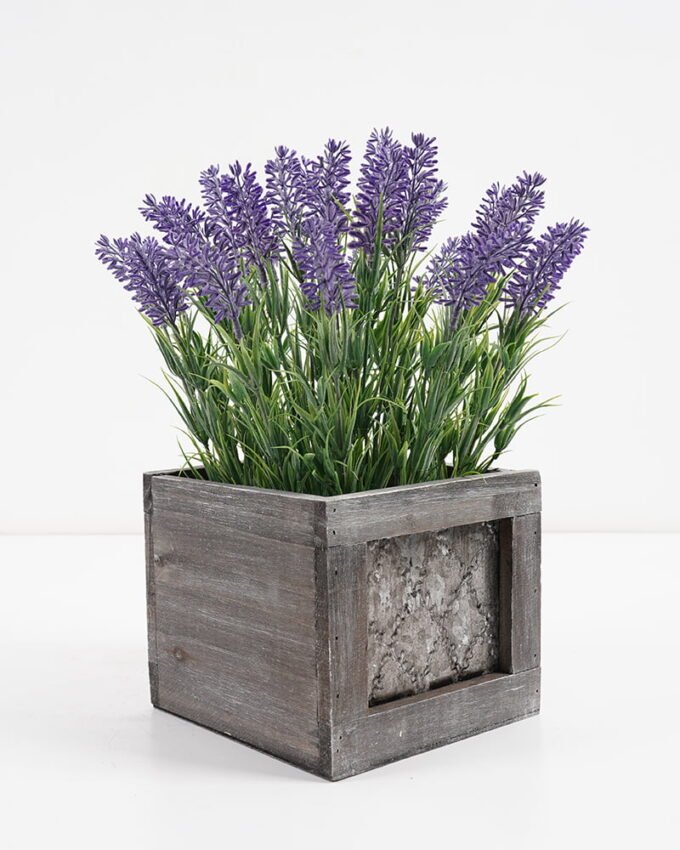 Artificial Flower 25*25*33cm lavender in wooden pot GS-03321044 Potted Flowers&Plants YeahFlower is one of Chinese leading OEM manufacturers and exporters , supplying the silk flowers, wholesale artificial trees
