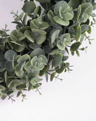 Artificial Plant 38*38*8CM Eucalyptus wreath GS-54021002 WREATH YeahFlower is one of Chinese leading OEM manufacturers and exporters , supplying the silk flowers, wholesale artificial trees