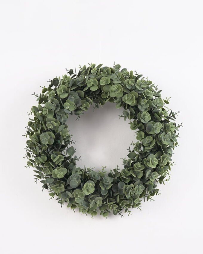 Artificial Plant 38*38*8CM Eucalyptus wreath GS-54021002 WREATH YeahFlower is one of Chinese leading OEM manufacturers and exporters , supplying the silk flowers, wholesale artificial trees