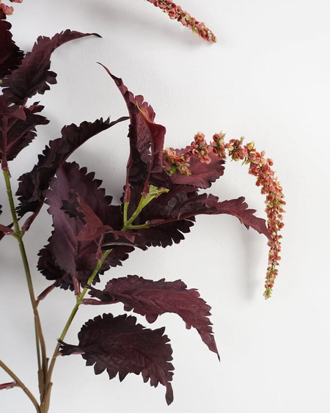 Artificial Plant 25*89CM Perilla Leaf GS-41621002-R1 Leaves&Sprays&Foliages YeahFlower is one of Chinese leading OEM manufacturers and exporters , supplying the silk flowers, wholesale artificial trees