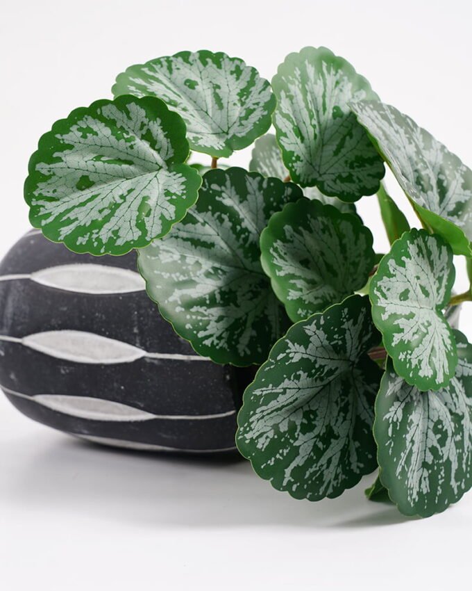 Artificial Plant 20*17*21cm Real Touch Begonia leaf in Cement pot GS-03321069 Potted Flowers&Plants 3,000+ sqm showroom with thousands of artificial flowers, plants & trees ready for global sourcing.