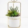 Artificial succulent 13*13*27cm Succulent in ceramic pot with iron frame GS-51721019 Succulent YeahFlower is one of Chinese leading OEM manufacturers and exporters , supplying the silk flowers, wholesale artificial trees