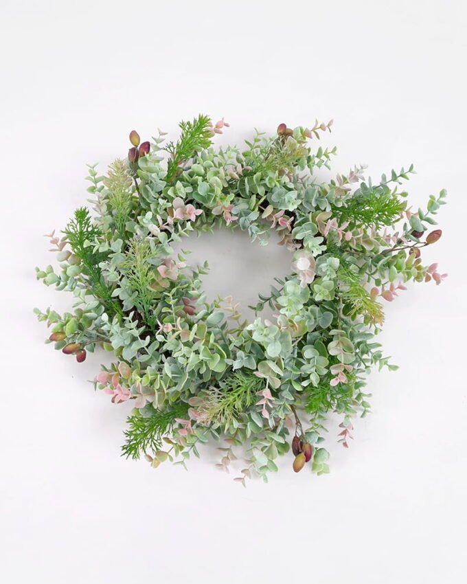 Artificial Flower 45*15CM eucalyptus wreath GS-57721011 WREATH 3,000+ sqm showroom with thousands of artificial flowers, plants & trees ready for global sourcing.