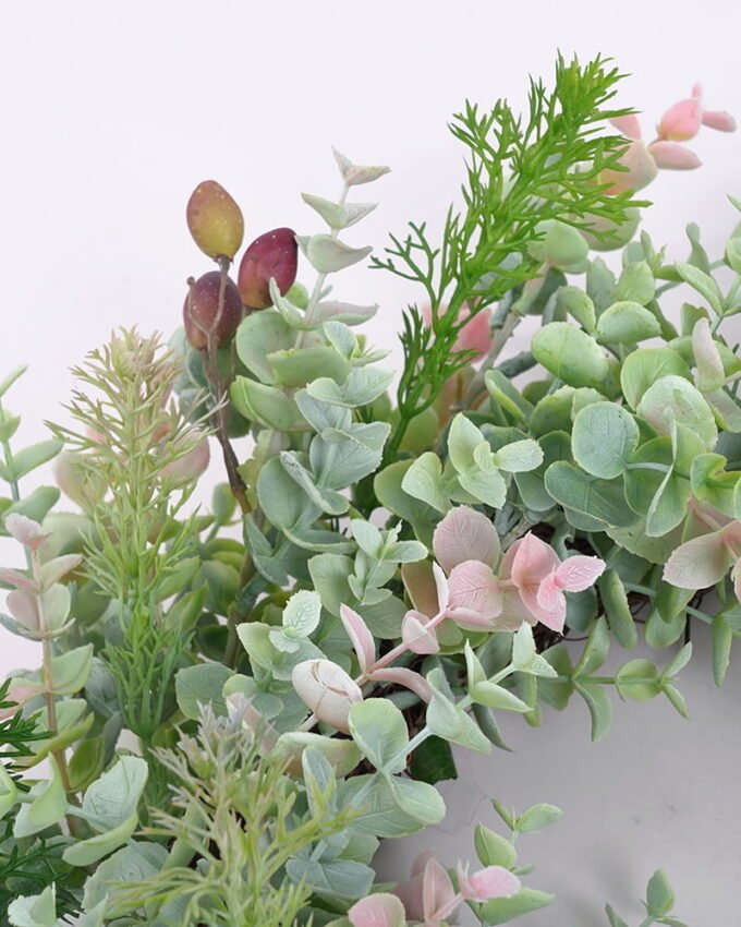 Artificial Flower 45*15CM eucalyptus wreath GS-57721011 WREATH 3,000+ sqm showroom with thousands of artificial flowers, plants & trees ready for global sourcing.