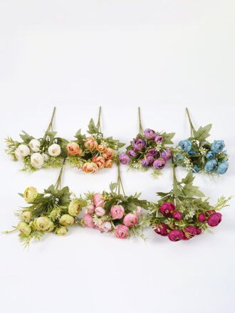 Artificial Flower 15*29CM Rose bush*5 GS-64121003-Z1 Flowers Bush 3,000+ sqm showroom with thousands of artificial flowers, plants & trees ready for global sourcing.
