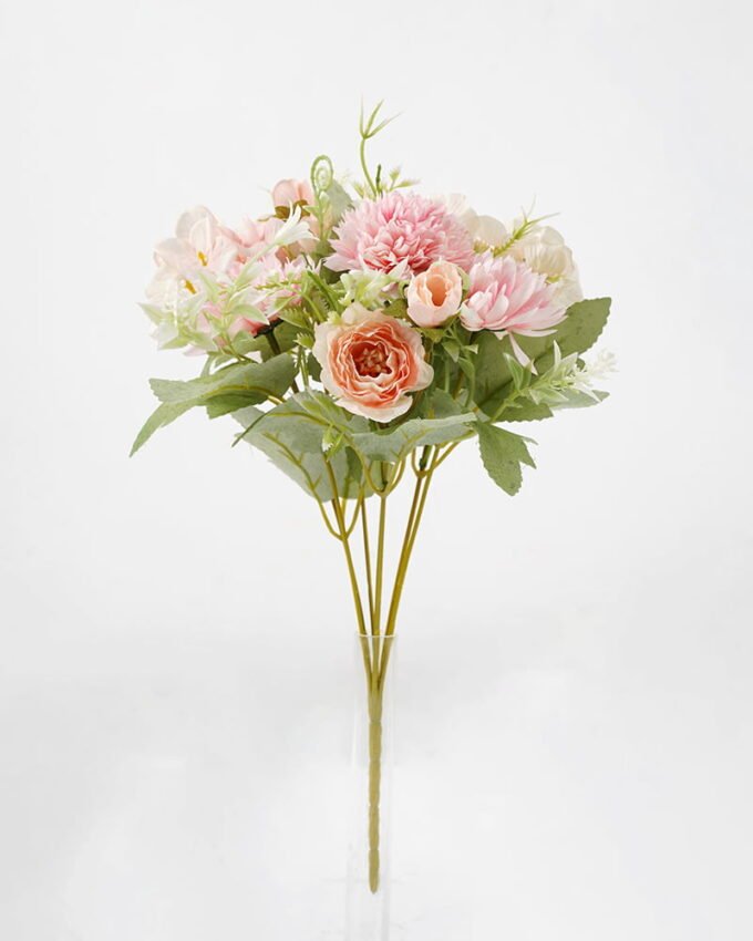 Artificial Flower 18*32CM Mum&hydrange&camellia bush*7 GS-64121001-P1 Flowers Bush 3,000+ sqm showroom with thousands of artificial flowers, plants & trees ready for global sourcing.
