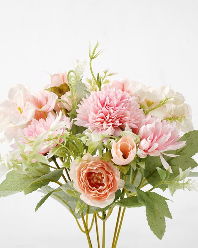 Artificial Flower 18*32CM Mum&hydrange&camellia bush*7 GS-64121001-P1 Flowers Bush 3,000+ sqm showroom with thousands of artificial flowers, plants & trees ready for global sourcing.