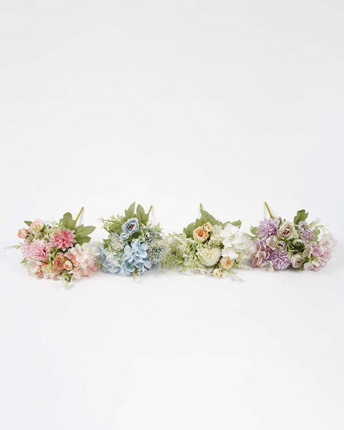 Artificial Flower 18*32CM Mum&hydrange&camellia bush*7 GS-64121001-P1 Flowers Bush 3,000+ sqm showroom with thousands of artificial flowers, plants & trees ready for global sourcing.