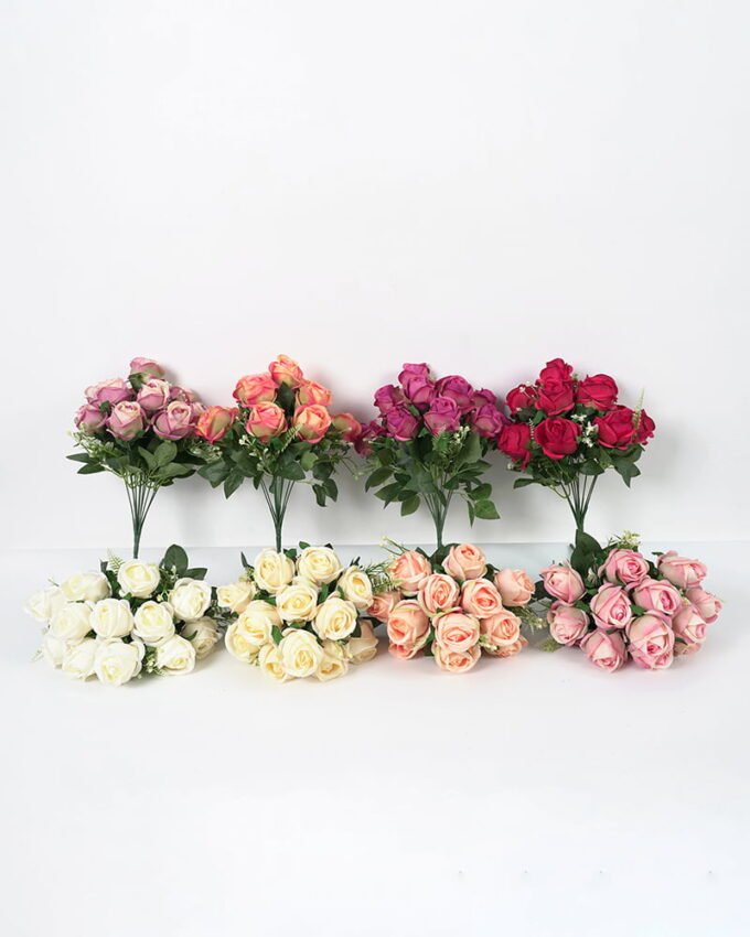 Artificial Flower 21*37CM Rose bud bush *12 GS-63921003CONTI Flowers Bush 3,000+ sqm showroom with thousands of artificial flowers, plants & trees ready for global sourcing.