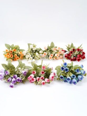 Artificial Flower 15*29CM Rose bush*5 GS-64121003-Z1 Flowers Bush 3,000+ sqm showroom with thousands of artificial flowers, plants & trees ready for global sourcing.