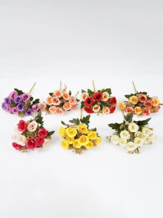 Artificial Flower 13*29CM Camellia rose bush GS-64121004 Flowers Bush 3,000+ sqm showroom with thousands of artificial flowers, plants & trees ready for global sourcing.