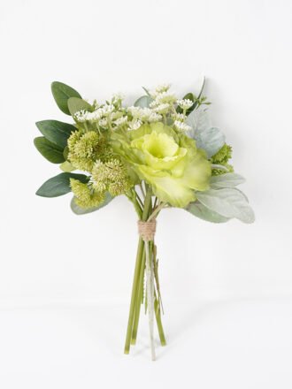 Artificial Flower 14*28CM Camellia rose bouquet*7 silk flowers GS-26221002-O1 Bouquet 3,000+ sqm showroom with thousands of artificial flowers, plants & trees ready for global sourcing.
