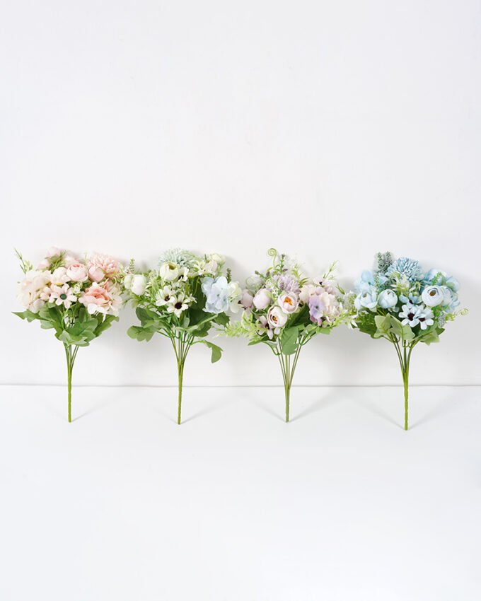 Artificial Flower 18*30CM Camellia&mum ball&hydrangea bush silk flowers GS-64321003-P1 Flowers Bush 3,000+ sqm showroom with thousands of artificial flowers, plants & trees ready for global sourcing.