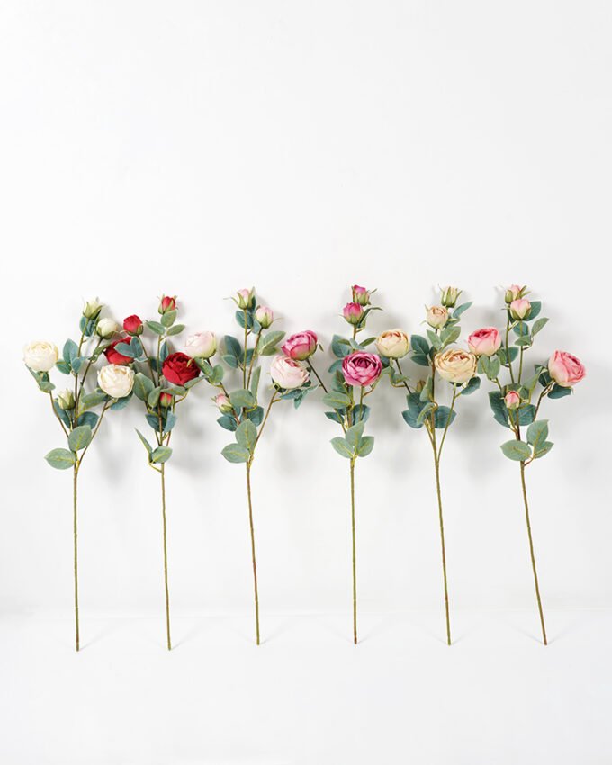 Artificial Flower 17*68cm Camellia rose spray*5 silk flowers GS-128J21004-R1 Single Flowers YeahFlower is one of Chinese leading OEM manufacturers and exporters , supplying the silk flowers, wholesale artificial trees