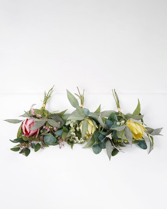 Artificial Flower 38*45CM Eucalyptus&Protea bouquet fake flowers GS-14521029 Flowers Bush YeahFlower is one of Chinese leading OEM manufacturers and exporters , supplying the silk flowers, wholesale artificial trees