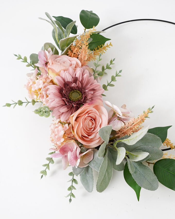 Artificial Flower 48*12*43CM FLOWERS on wire ring fake flowers GS-15421040-P1 WREATH YeahFlower is one of Chinese leading OEM manufacturers and exporters , supplying the silk flowers, wholesale artificial trees