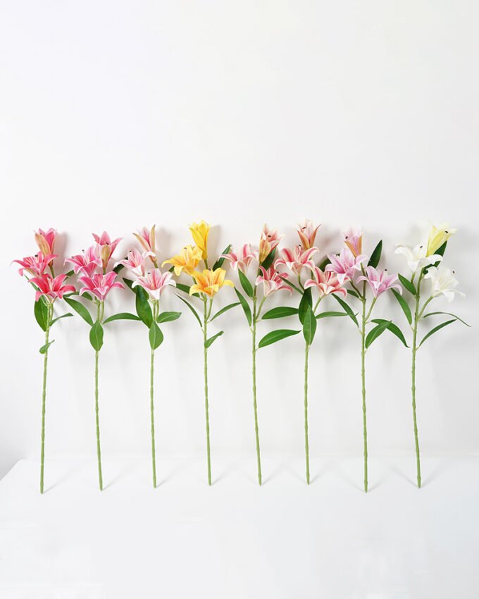 Artificial Flower 22*70CM Lily spray*3 Faux flowers GS-64421001 Single Flowers YeahFlower is one of Chinese leading OEM manufacturers and exporters , supplying the silk flowers, wholesale artificial trees