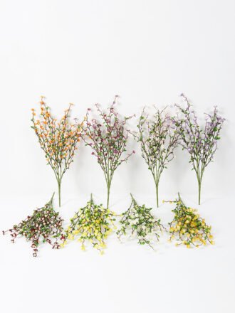 Artificial Flower 19*49CM Mini flowers bush*5 Plastic flowers GS-26221005-R1 Flowers Bush 3,000+ sqm showroom with thousands of artificial flowers, plants & trees ready for global sourcing.