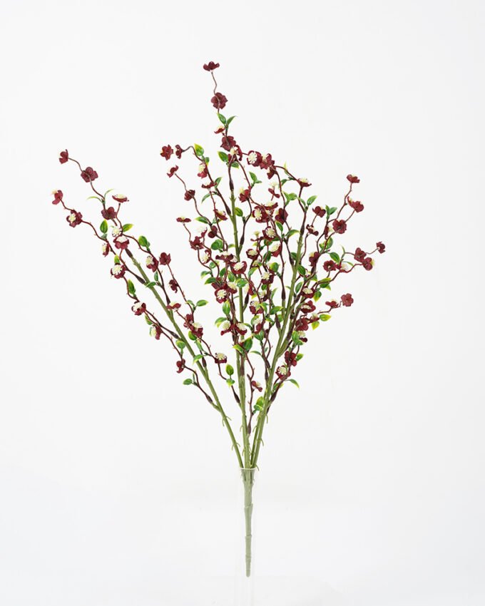 Artificial Flower 19*49CM Mini flowers bush*5 Plastic flowers GS-26221005-R1 Flowers Bush YeahFlower is one of Chinese leading OEM manufacturers and exporters , supplying the silk flowers, wholesale artificial trees