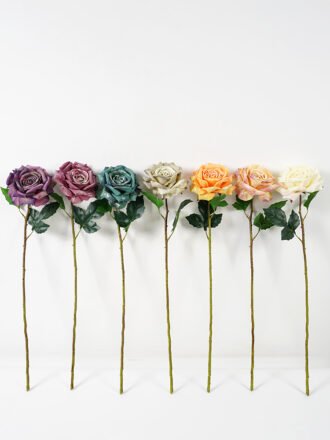 Artificial Flower 15*77CM Singel ROSE Faux flowers GS-64721006 Single Flowers 3,000+ sqm showroom with thousands of artificial flowers, plants & trees ready for global sourcing.