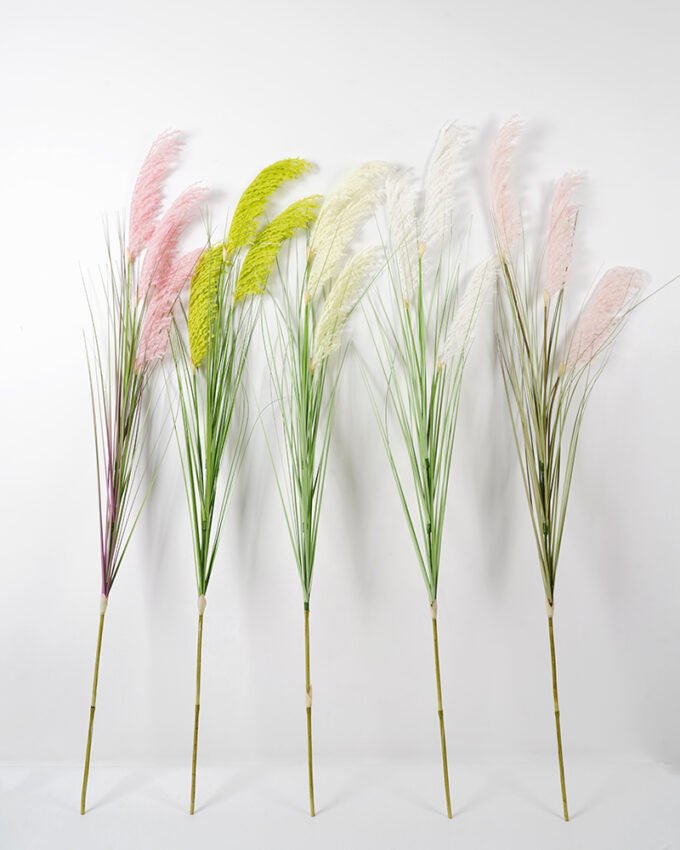 Artificial Grass 28*150CM Reed spray*3 silk flowers GS-45721028 Single Flowers YeahFlower is one of Chinese leading OEM manufacturers and exporters , supplying the silk flowers, wholesale artificial trees