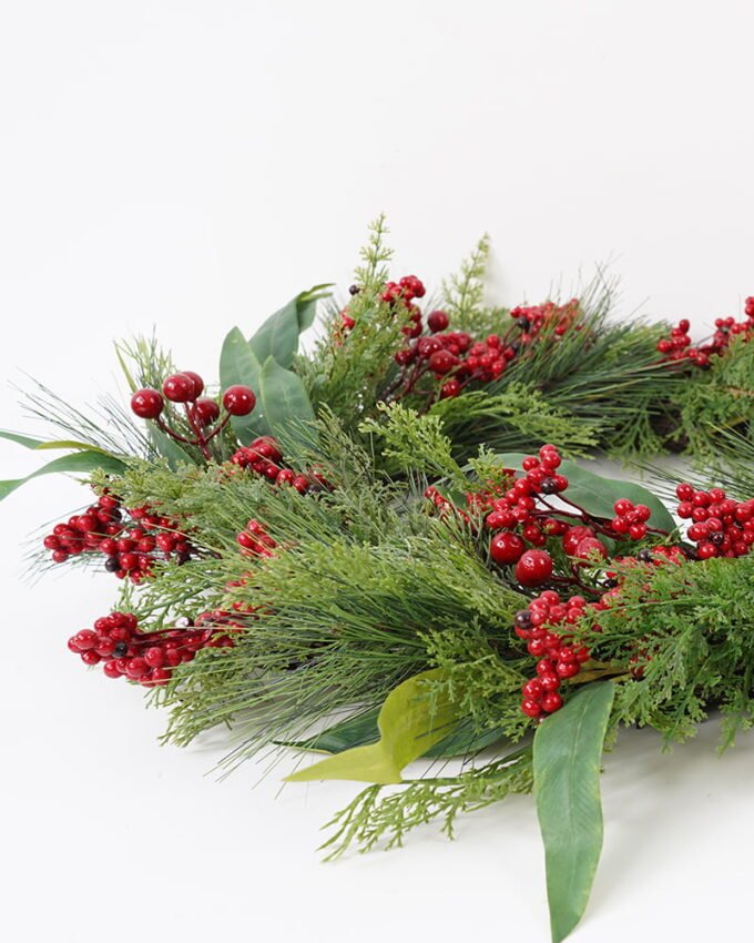 Artificial Flower 10*60cm Christmas wreath GS-30421013 Christmas Item 3,000+ sqm showroom with thousands of artificial flowers, plants & trees ready for global sourcing.