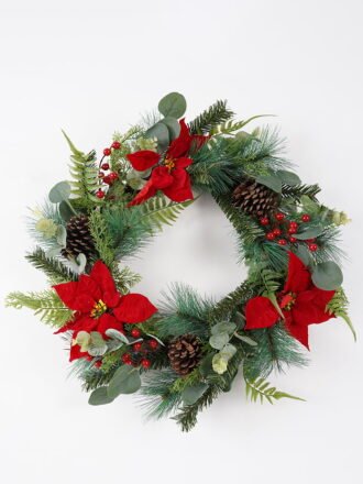 Artificial Flower 15*60cm Christmas wreath GS-30421018 Christmas Item 3,000+ sqm showroom with thousands of artificial flowers, plants & trees ready for global sourcing.