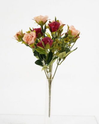 Artificial Flower 13*28cm Rose Bush*5 GS-29921028-R1 Flowers Bush YeahFlower is one of Chinese leading OEM manufacturers and exporters , supplying the silk flowers, wholesale artificial trees