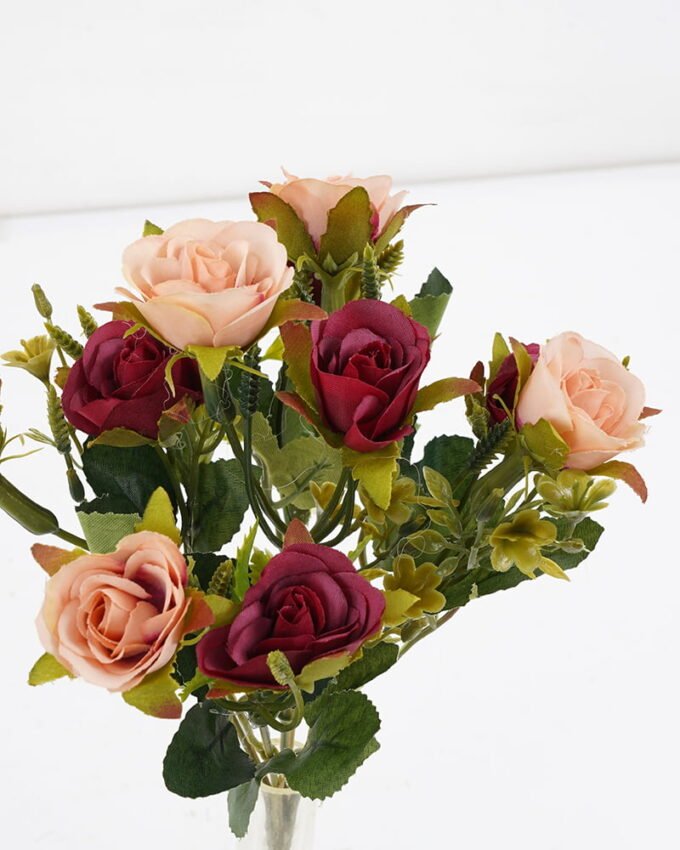 Artificial Flower 13*28cm Rose Bush*5 GS-29921028-R1 Flowers Bush 3,000+ sqm showroom with thousands of artificial flowers, plants & trees ready for global sourcing.