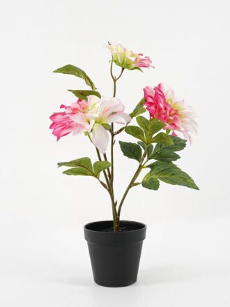 Artificial Flower 42*32*57cm dahlia in pp pot GS-06021024 Potted Flowers&Plants 3,000+ sqm showroom with thousands of artificial flowers, plants & trees ready for global sourcing.
