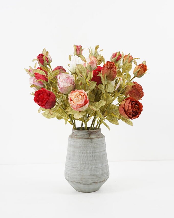 Artificial Flower 20*52cm  rose Spray*3 GS-128J21009-R2 Single Flowers YeahFlower is one of Chinese leading OEM manufacturers and exporters , supplying the silk flowers, wholesale artificial trees