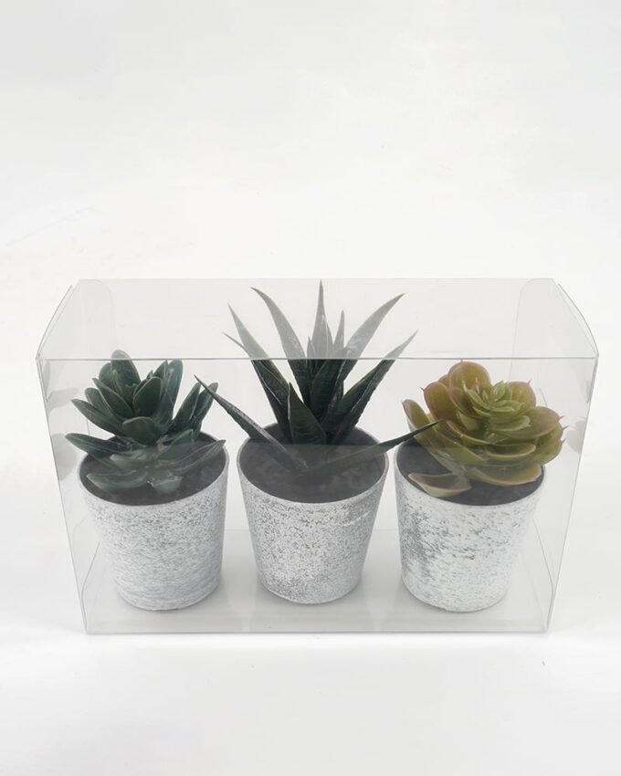 Artificial succulent Succulent plant pp pot in PVC box GS-05521065 Succulent YeahFlower is one of Chinese leading OEM manufacturers and exporters , supplying the silk flowers, wholesale artificial trees