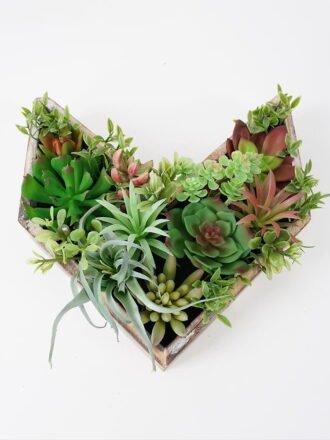 Artificial succulent 30*10*30cm desert plant in Wood planter GS-51721069 Succulent 3,000+ sqm showroom with thousands of artificial flowers, plants & trees ready for global sourcing.