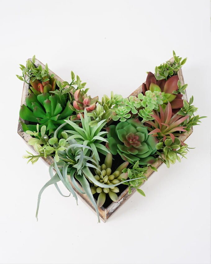 Artificial succulent 24*9*23CM desert plant in Wood planter GS-51721068 Succulent 3,000+ sqm showroom with thousands of artificial flowers, plants & trees ready for global sourcing.