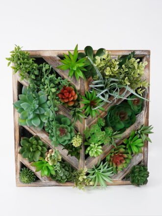 Artificial succulent 24*9*23CM desert plant in Wood planter GS-51721068 Succulent 3,000+ sqm showroom with thousands of artificial flowers, plants & trees ready for global sourcing.