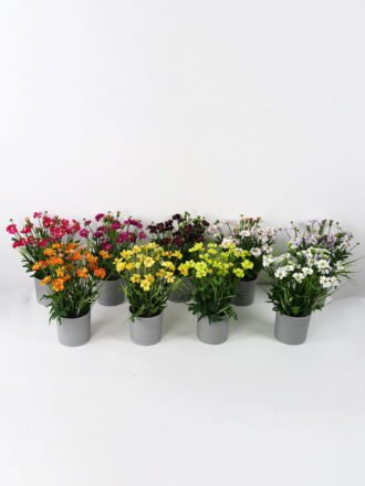 Artificial Flower 32*32*42cm Danish chrysanthemum in melamine pot GS-26221079 Potted Flowers&Plants 3,000+ sqm showroom with thousands of artificial flowers, plants & trees ready for global sourcing.