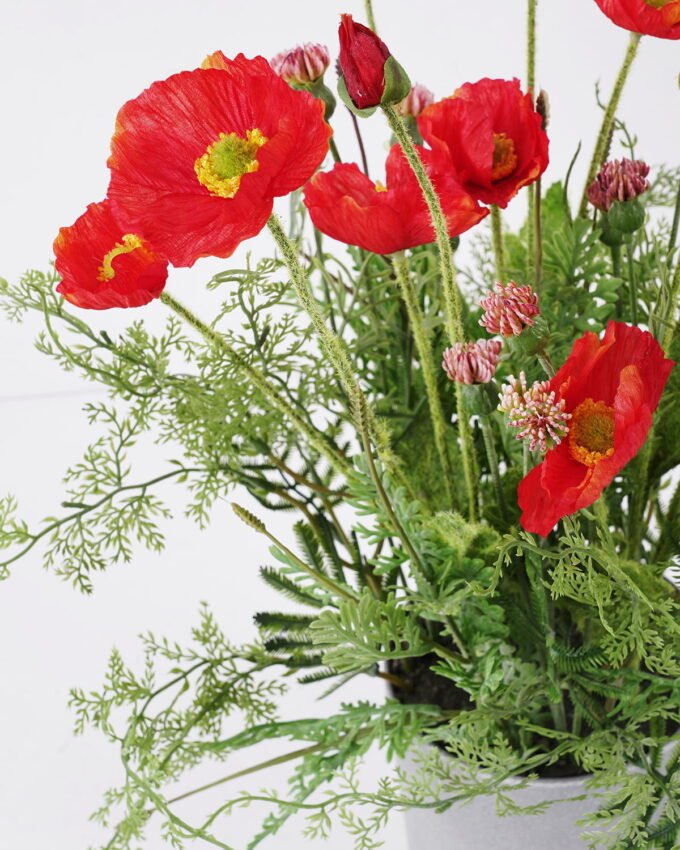 Artificial Flower 35*35*45cm corn poppy in melamine pot GS-26221078 Potted Flowers&Plants YeahFlower is one of Chinese leading OEM manufacturers and exporters , supplying the silk flowers, wholesale artificial trees