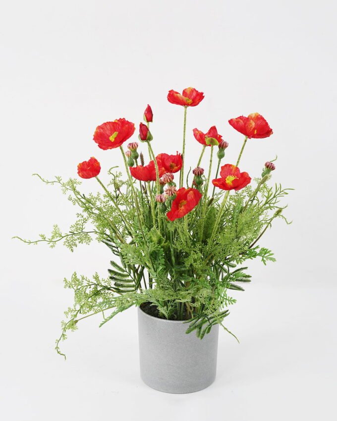 Artificial Flower 35*35*45cm corn poppy in melamine pot GS-26221078 Potted Flowers&Plants YeahFlower is one of Chinese leading OEM manufacturers and exporters , supplying the silk flowers, wholesale artificial trees