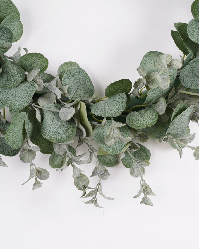 Artificial Plant 60*11cm Eucalyptus Wreath GS-05521167 WREATH YeahFlower is one of Chinese leading OEM manufacturers and exporters , supplying the silk flowers, wholesale artificial trees