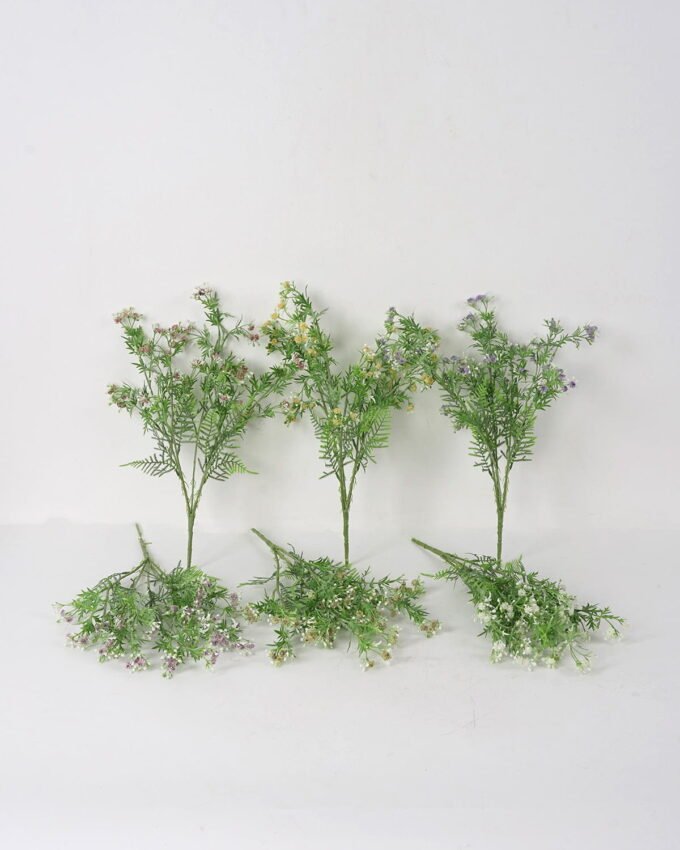 Artificial Flower 20*44cm powdered Mini soft-touch gypso bush*5 GS-26221103 Flowers Bush YeahFlower is one of Chinese leading OEM manufacturers and exporters , supplying the silk flowers, wholesale artificial trees