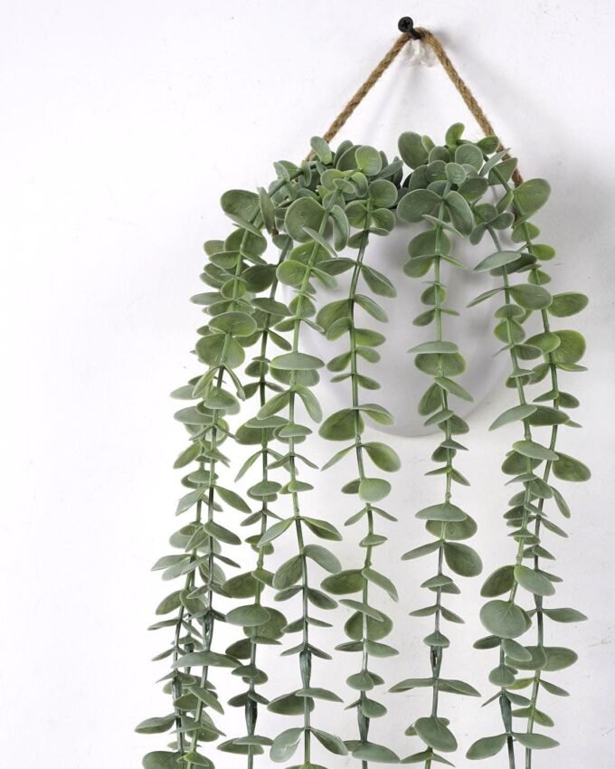Artificial Plant 20*8*50cm Eucalyptus Garland in melamine pot GS-05521176 Banners&Garlands YeahFlower is one of Chinese leading OEM manufacturers and exporters , supplying the silk flowers, wholesale artificial trees