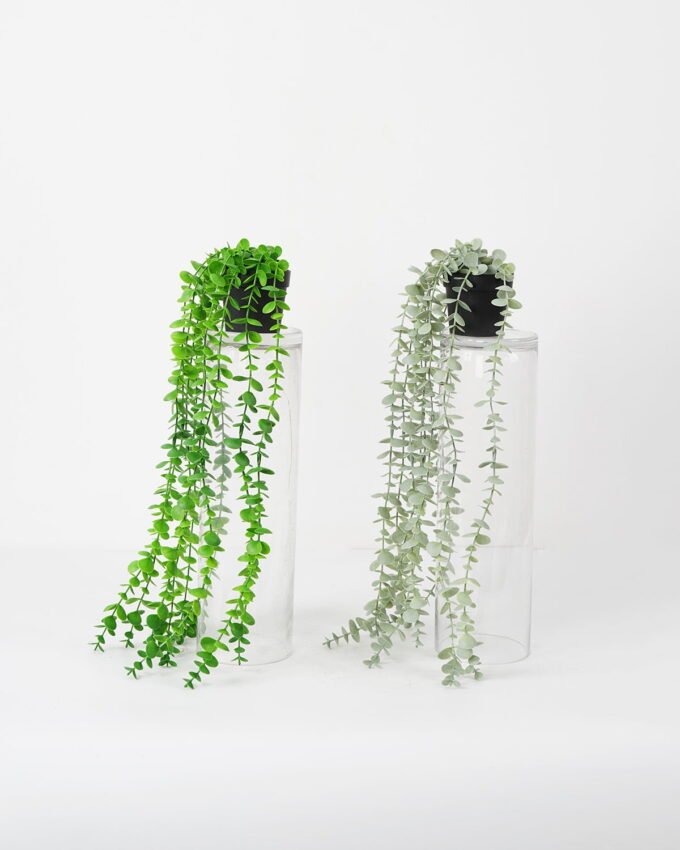 Artificial Plant 12*50cm Eucalyptus Garland in pe pot GS-05521199 Banners&Garlands YeahFlower is one of Chinese leading OEM manufacturers and exporters , supplying the silk flowers, wholesale artificial trees