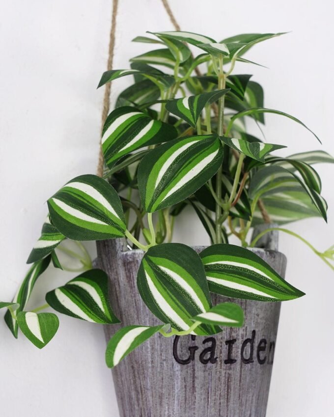 Artificial Plant 20*20*19cm Zebrina  in Paper pulp pot GS-05521191-G1 Banners&Garlands YeahFlower is one of Chinese leading OEM manufacturers and exporters , supplying the silk flowers, wholesale artificial trees