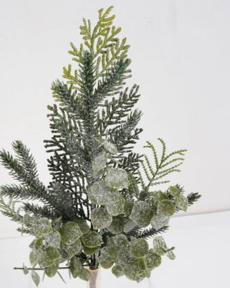 Artificial Plant 24*42 Mixead Eucalyptus&Pine Bush*3 GS-54021076 Christmas Item YeahFlower is one of Chinese leading OEM manufacturers and exporters , supplying the silk flowers, wholesale artificial trees