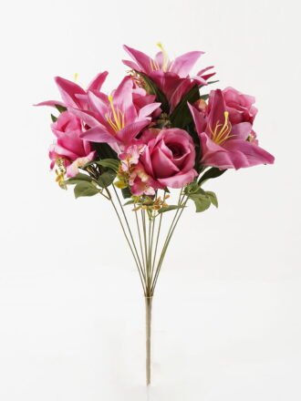 Artificial Flower Lily Rose Bush*12 GS-00519017DP Flowers Bush 3,000+ sqm showroom with thousands of artificial flowers, plants & trees ready for global sourcing.
