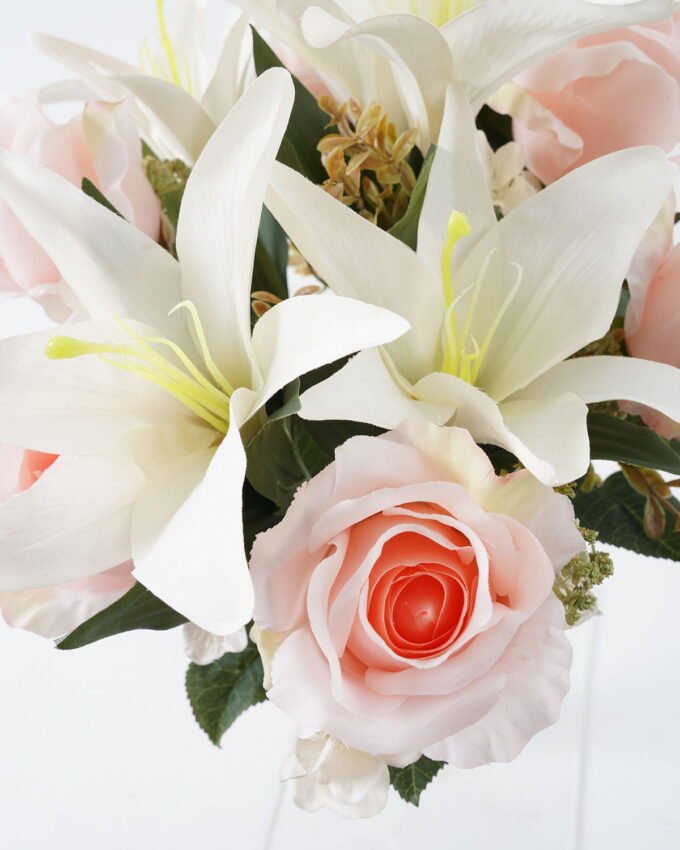 Artificial Flower Lily Rose Bush*12 GS-00519017DP-W2 Flowers Bush YeahFlower is one of Chinese leading OEM manufacturers and exporters , supplying the silk flowers, wholesale artificial trees