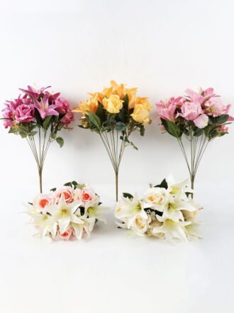 Artificial Flower Rose Bush*9 GS-00519015DP Flowers Bush 3,000+ sqm showroom with thousands of artificial flowers, plants & trees ready for global sourcing.